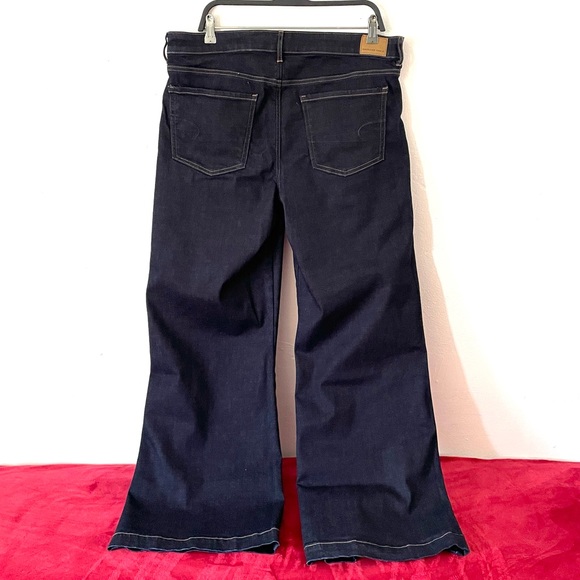 American Eagle Super Stretch Dark wash High Rise Wide Leg Denim Jeans - Picture 6 of 10